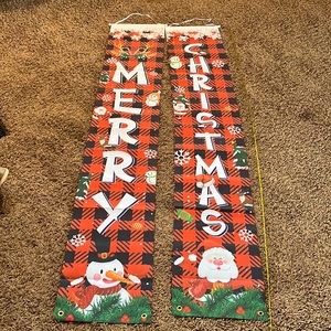 Buffalo plaid merry Christmas signs! 6 feet tall